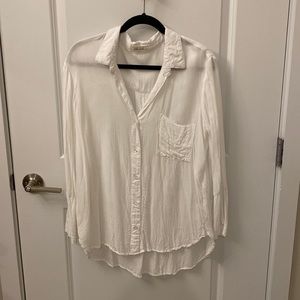Bella Dahl Patch Pocket Button Down Shirt in White
